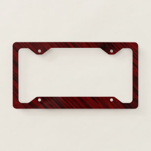 Deep Diagonal Wood Grain License Plate Frame