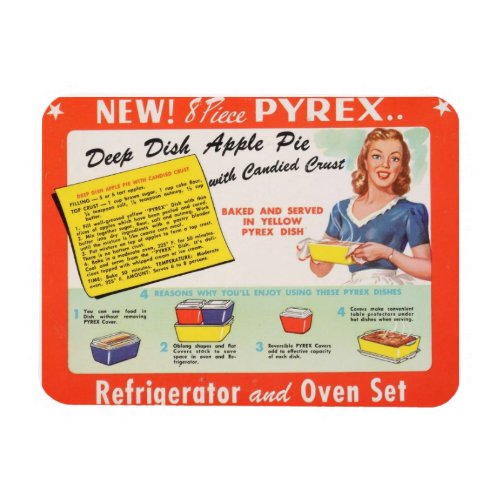 Deep Dish Apple Pie Recipe Vintage Pyrex Magnet