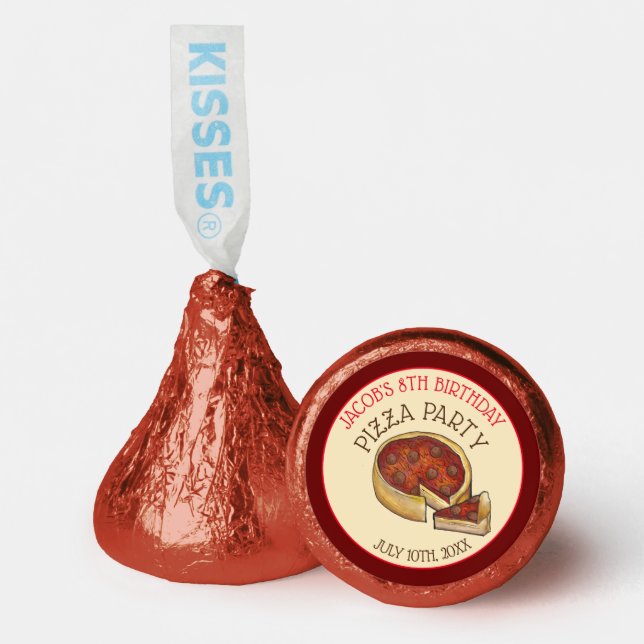 Deep Dish Pepperoni Pizza Pie Birthday Party Hershey®'s Kisses® (Front)