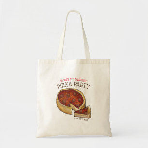 Deep Dish Pepperoni Pizza Pie Birthday Party Tote Bag