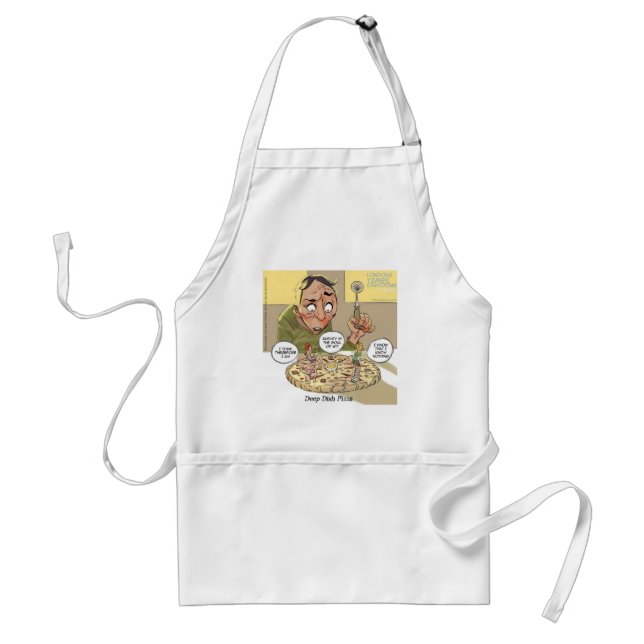 Deep Dish Pizza Funny Philosophical Adult Apron (Front)