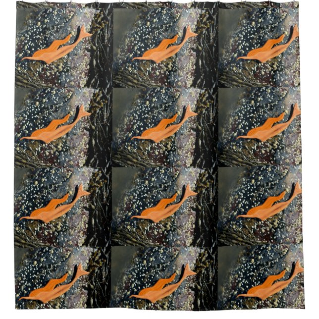 Deep diving mermaids shower curtain (Front)