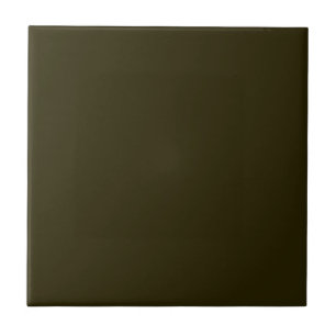 Deep Earth Brown Solid color #272101 Ceramic Tile