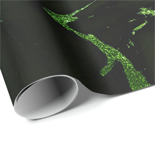 Deep Earth Marble Cali Emerald Green Abstract Wrapping Paper (Roll Corner)