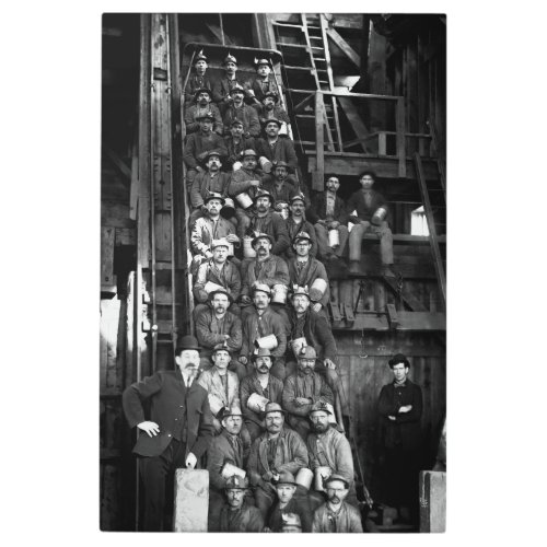 Deep Earth Miners Ready to Descend 1900 Metal Print