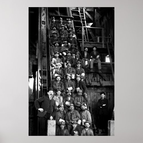 Deep Earth Miners Ready to Descend 1900 Poster