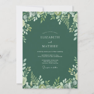 Deep Emerald Foliage Eucalyptus Wedding Invitation