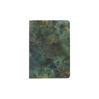 Deep Emerald Green splash Passport Holder