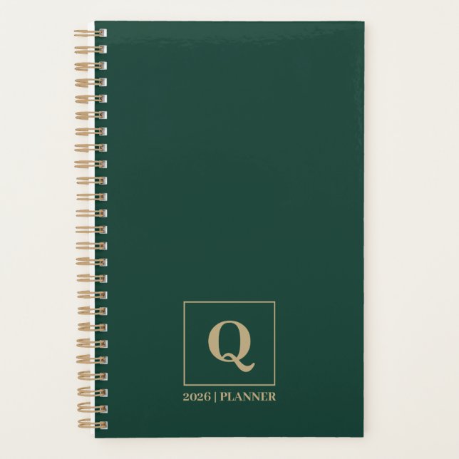 Deep Emerald Personalized Planner (Front)