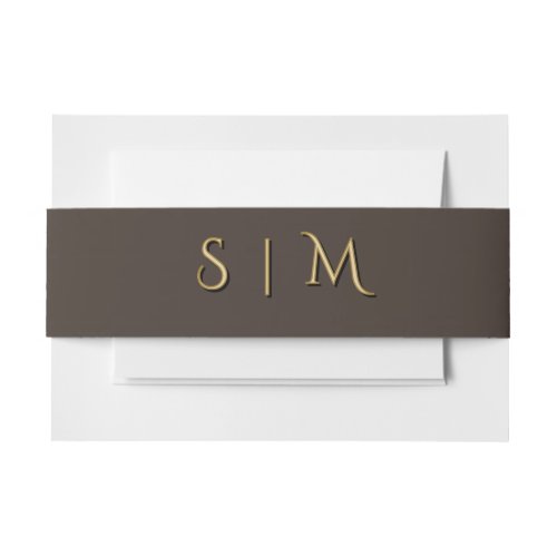 Deep Espresso Brown Belly Band – Gold Initials
