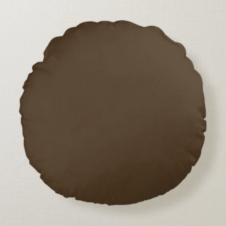 Deep Espresso Brown Decorative Round Pillow