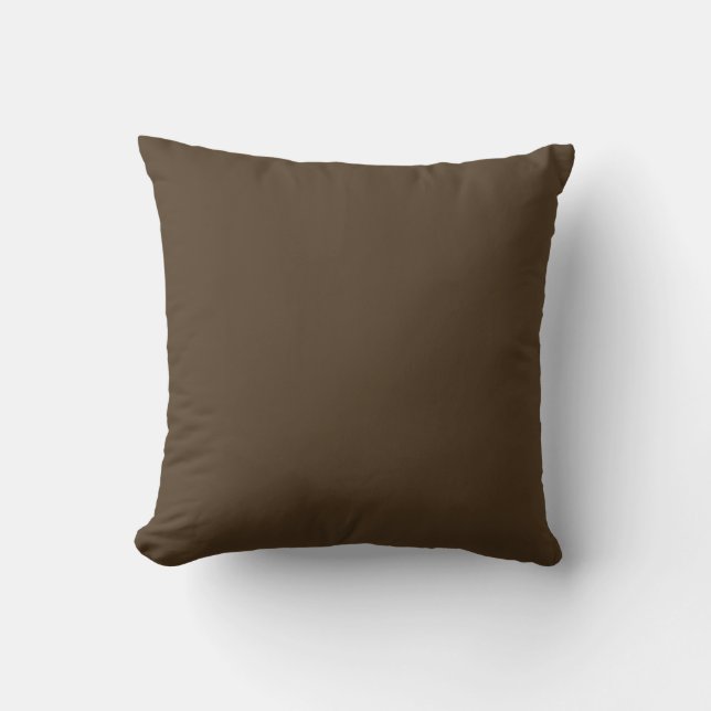 Deep Espresso Brown Decorative  Throw Pillow (Front)