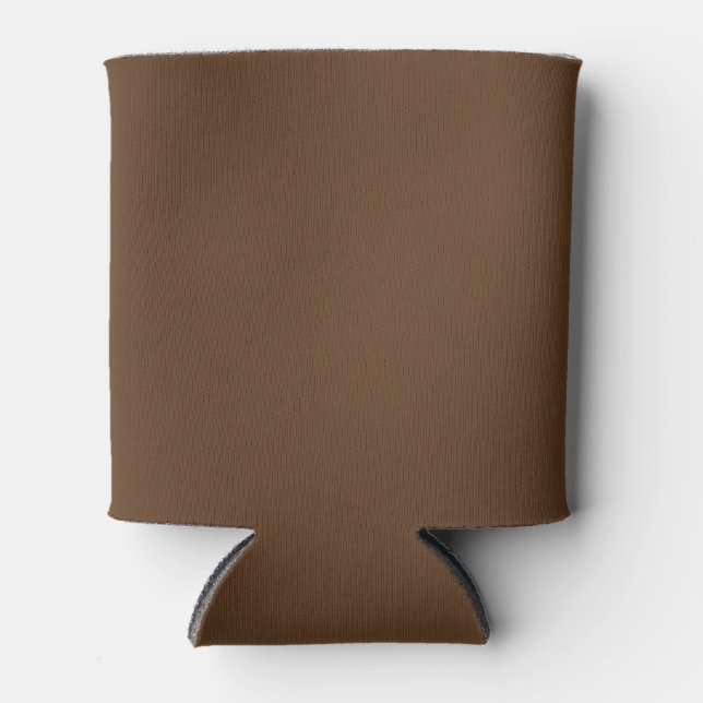 Deep Forest Brown Solid Color Can Cooler (Front)