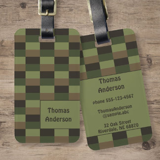 Deep Forest Color Combination both sides Luggage Tag