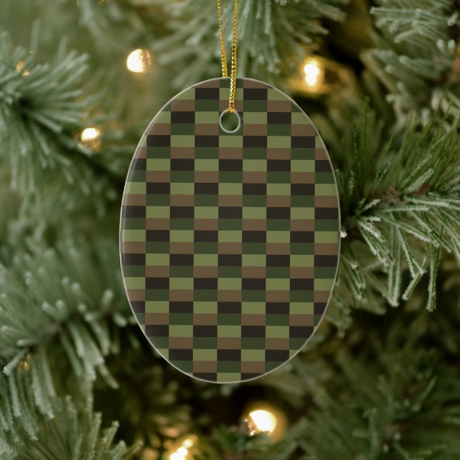 Deep Forest Color Combination Ceramic Ornament (Tree)