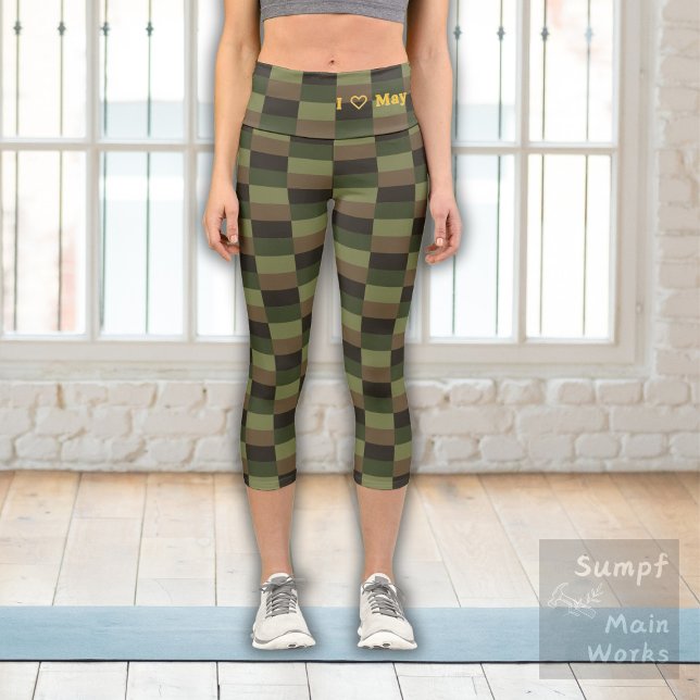 Deep Forest Color Combination with Yellow Capri Leggings (Creator Uploaded)