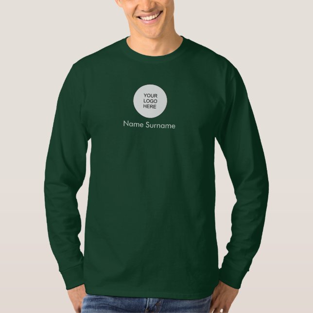 Deep Forest Green Add Upload Logo Here Mens T-Shirt (Front)
