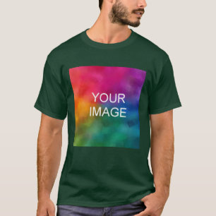 Deep Forest Green Custom Add Image Logo  T-Shirt