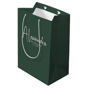 Deep Forest Green Established Best Mom Ever Medium Gift Bag