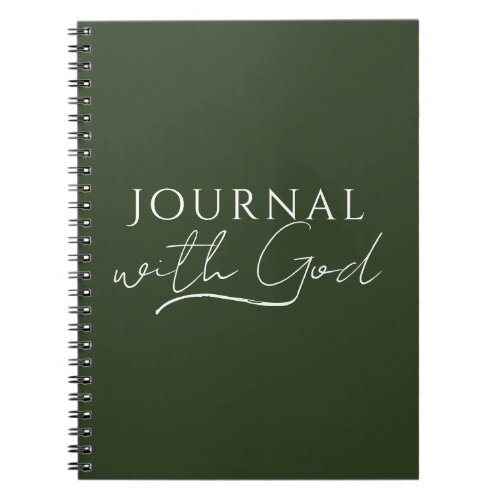 Deep Forest Green Journal With God 