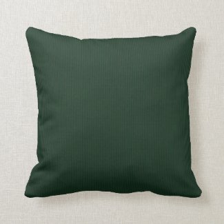 Deep Forest Green on Green Pinstripe Throw Pillow