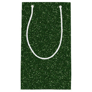 Deep Forest Green Sparkle Glitter Gift Bag