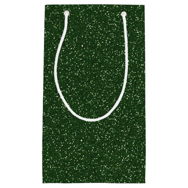 Deep Forest Green Sparkle Glitter Gift Bag (Front)