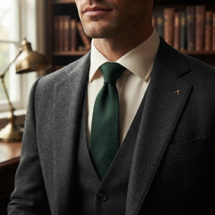 Deep Forest Green Textured Neck Tie