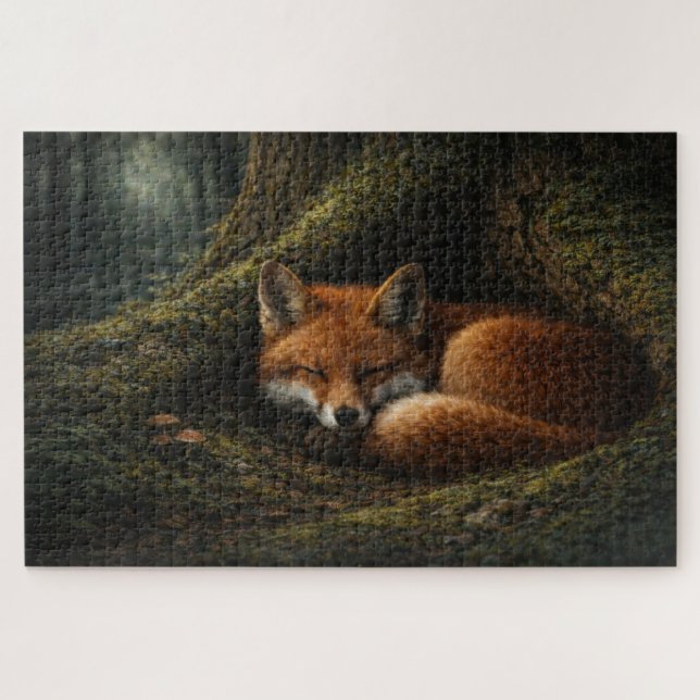 Deep Forest Slumber | Red Fox Art | Puzzle (Horizontal)