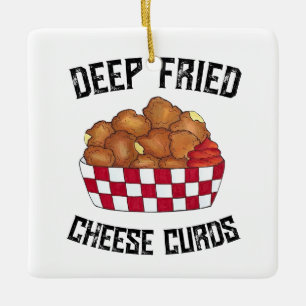 Deep Fried Cheese Curds Minnesota Wisconsin Food Ceramic Ornament