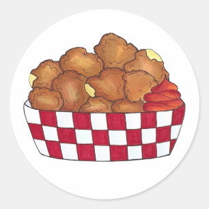 Deep Fried Cheese Curds Minnesota Wisconsin Food Classic Round Sticker