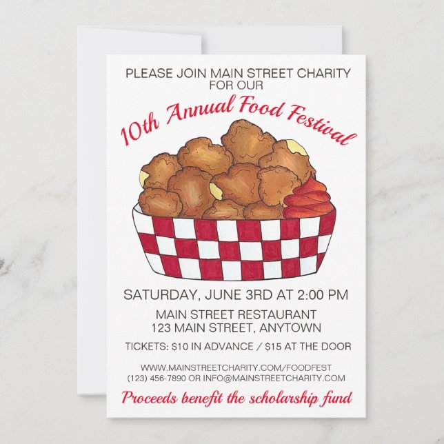 Deep Fried Cheese Curds Minnesota Wisconsin Food Invitation (Front)