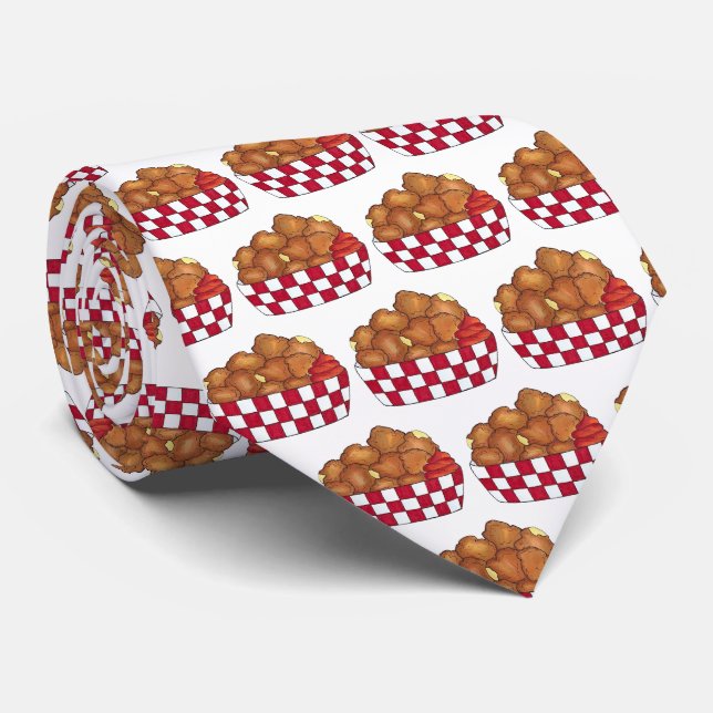 Deep Fried Cheese Curds Minnesota Wisconsin Food  Neck Tie (Rolled)