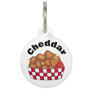 Deep Fried Cheese Curds Minnesota Wisconsin Food Pet ID Tag
