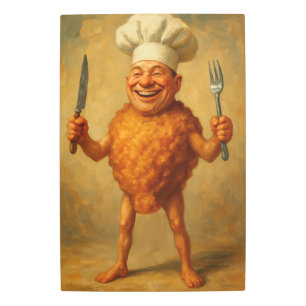 “Deep Fried Dreams” – A Humorous Portrait Metal Print