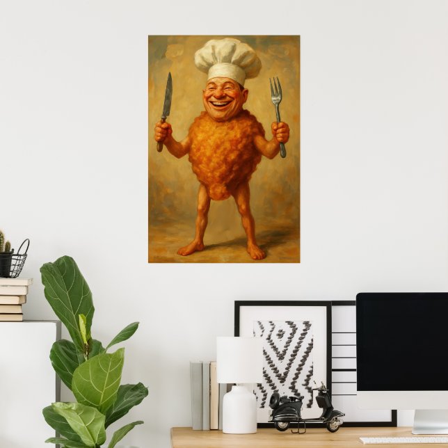 “Deep Fried Dreams” –  A Humorous Portrait Poster (Home Office)