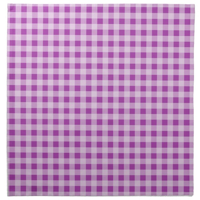 Deep Fuchsia Gingham; Checkered Printed Napkin