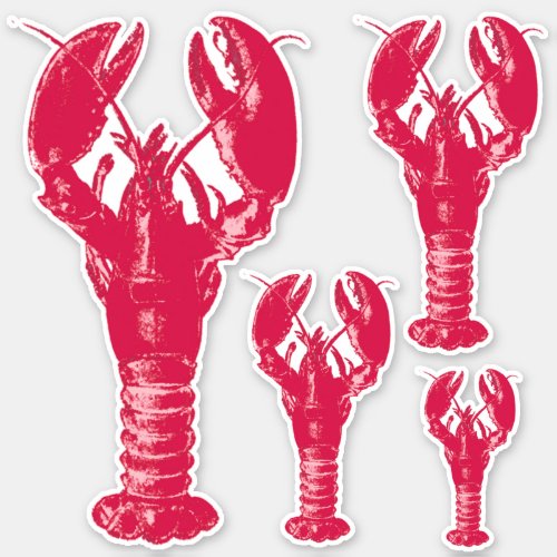 Deep Fuchsia Pink Lobsters Sticker