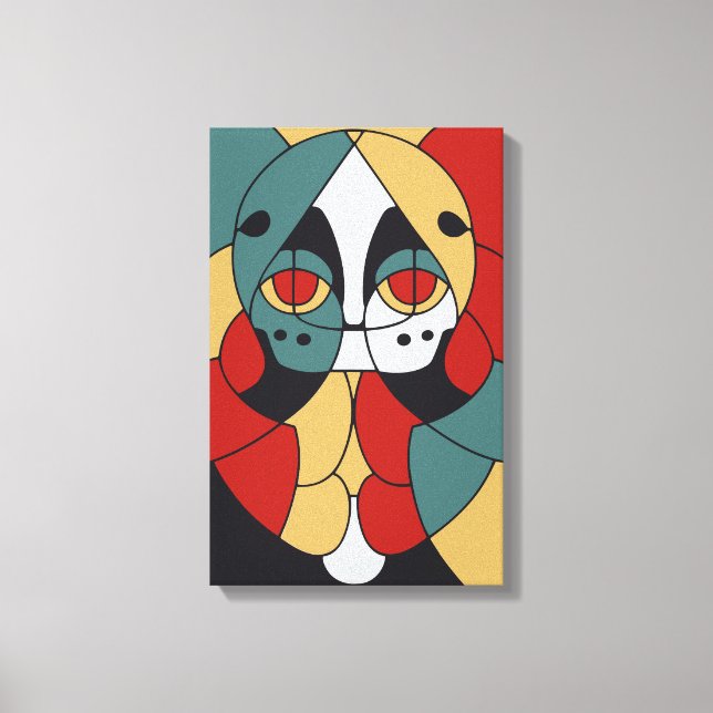 Deep geometric abstraction art canvas print (Front)