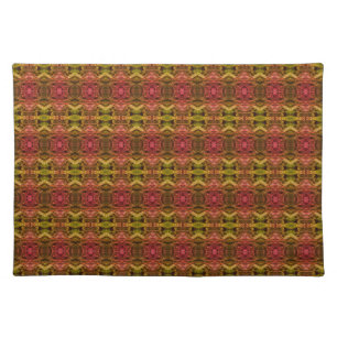 Deep gold and burgundy cloth placemat