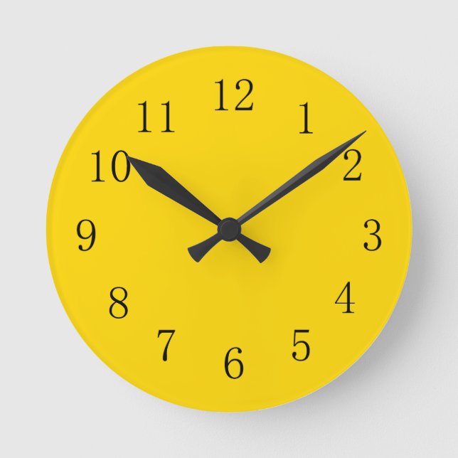 Deep Golden Yellow Kitchen Wall Clock (Front)