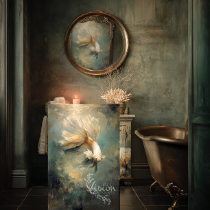 Deep Grace Golden Betta Fish Teal Oil Art Tissue Paper