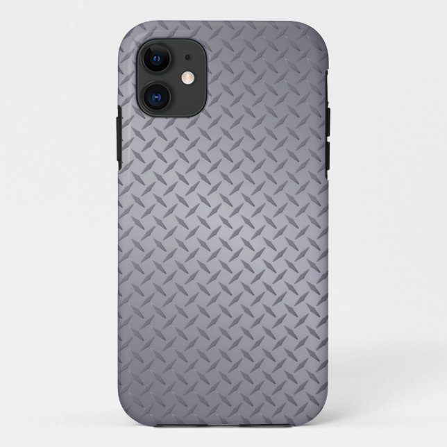 Deep Gray Steel Diamondplate Background Case-Mate iPhone Case (Back)
