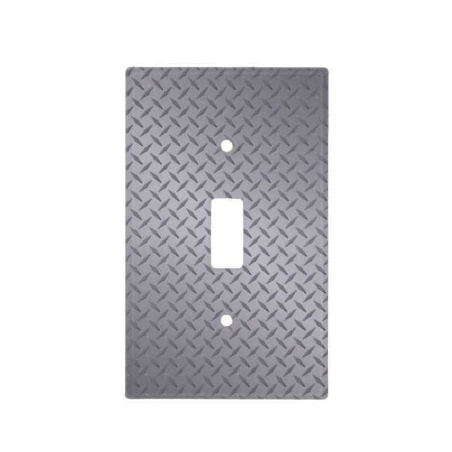 Deep Gray Steel Diamondplate Background Light Switch Cover (Front)