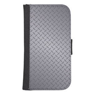 Deep Gray Steel Diamondplate Background Galaxy S4 Wallet Case