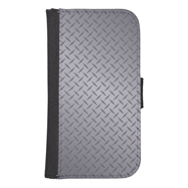 Deep Gray Steel Diamondplate Background Samsung Galaxy Wallet Case (Front)