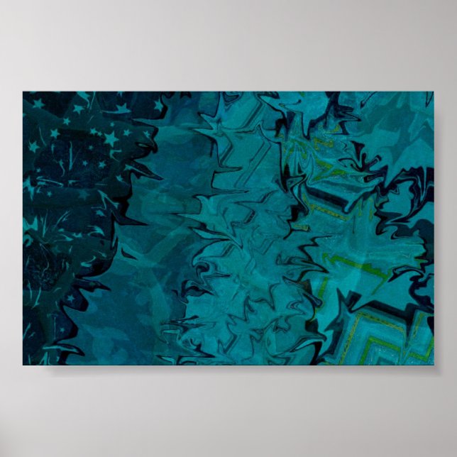 Deep Green Abstract Art Poster (Front)