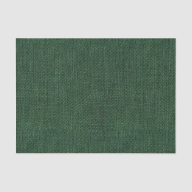 Deep Green Burlap Texture Tissue Paper (Front)