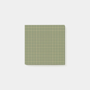 Deep Green Checkered Pattern Elegant Grid Design Post-it Notes