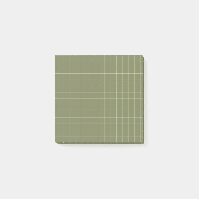 Deep Green Checkered Pattern Elegant Grid Design  Post-it Notes (Front)